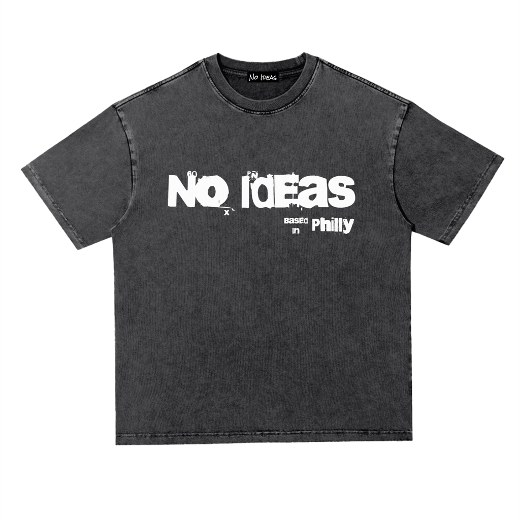 "Based In Philly" Oversize Tee - Snow Washed Black