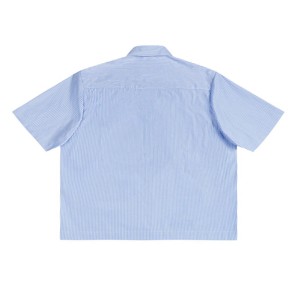 Simple Boxy Button Up Shirt - Light Blue